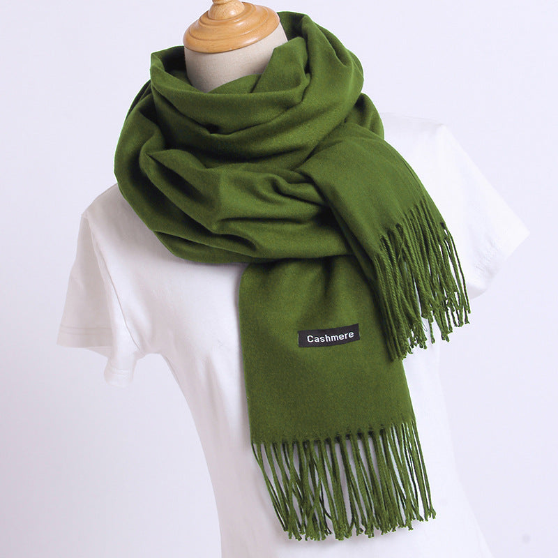 Women's Color Artificial Cashmere Monochrome Fashion Warm Scarfs