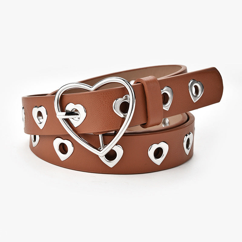 Women's Heart Buckle Decoration Jeans Fashion Heart-shaped Belts