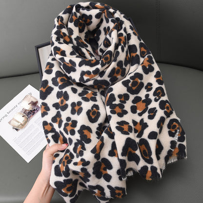 Women's Korean Style Leopard Print Printed High-grade Scarfs