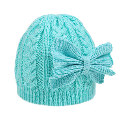 Children's Sweet Bowknot Hat Winter Warm Kids' Headwear