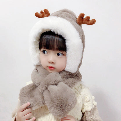 Knitted Hat Boys Thickened Earflaps Sleeve Kids' Headwear