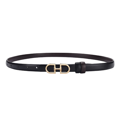 Women's Smooth Buckle Simple Double Design Double-sided Belts