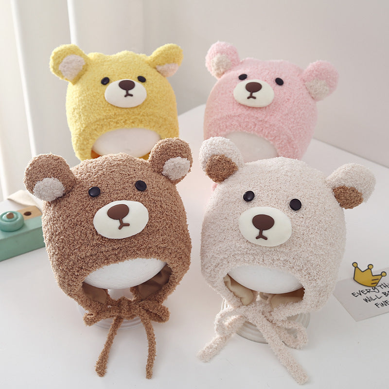 Bonnet Cartoon Bear Shape Earmuffs Hat Male Female Kids' Headwear