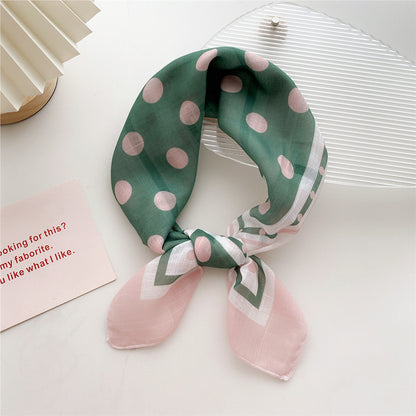 Women's Cotton Linen Small Square Towel Autumn Summer Bandana Headband Scarfs