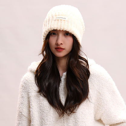 Women's Beanie Big Head Circumference Woolen Small Hats & Caps