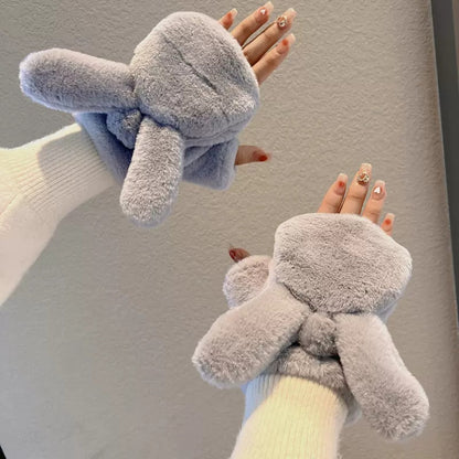 Winter Fleece-lined Cute Korean Style Cartoon Extra Thick Gloves