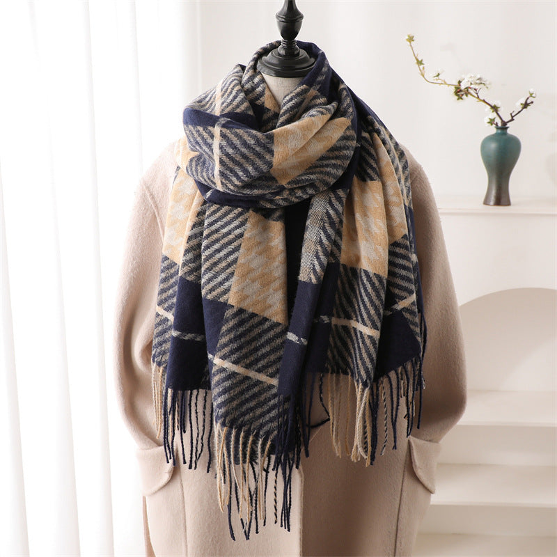 Women's British Plaid Simple Warm Thickened Popular Scarfs