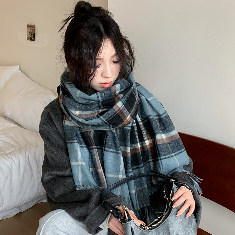 Atmosphere Plaid Korean Winter Warm British Scarfs