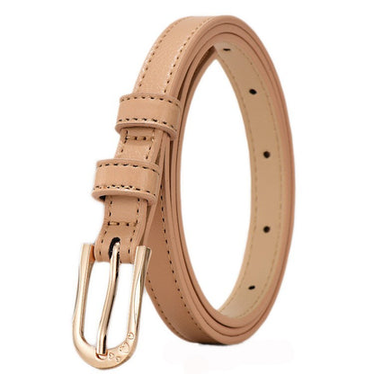 Women's Faux Leather Pin Buckle Korean Style Sweet Thin Belts