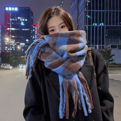 Thickened Lengthened Female Korean Warm Shawl Scarfs