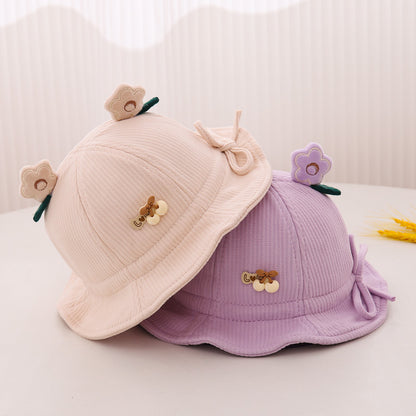 Versatile Korean Style Flower Ears Bucket Kids' Headwear