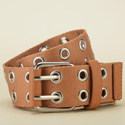 Women's & Men's Double Pin Buckle Trendy Casual Medium Belts