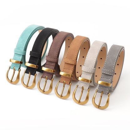 Women's Retro Easy Matching Fashion Simple Suede Belts