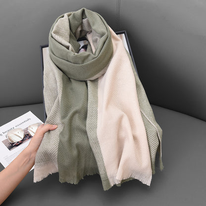 Women's Artificial Cashmere Short Beard Versatile High Scarfs