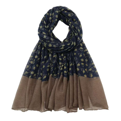 Versatile Vintage Printed Voile Breathable Elegant Lightweight Sun Scarfs