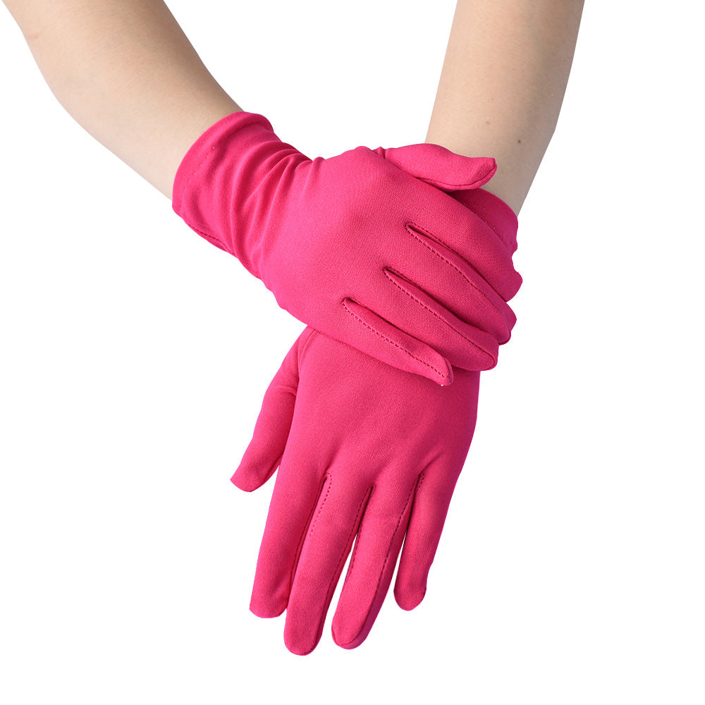 Women's Guard Milk Silk Satin Stretch Short Gloves