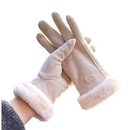 Women's Winter Warm Veet Padded Thickened Riding Driving Gloves