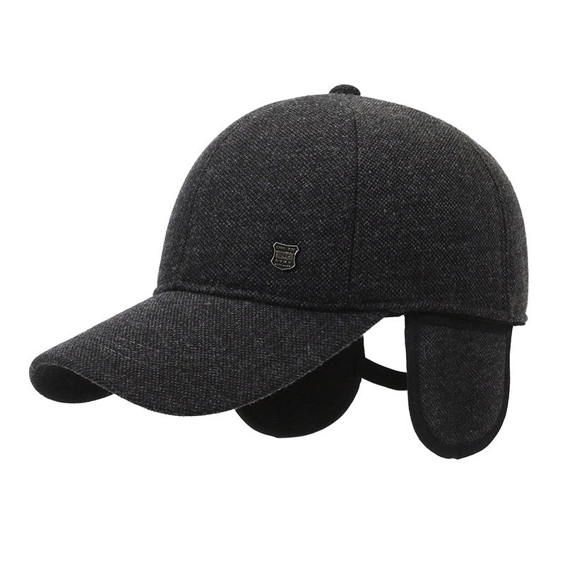 Men's Thickened Earflaps Warm Peaked Outdoor Woolen Hats & Caps