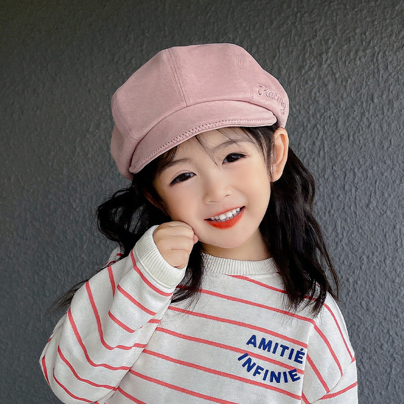 Children's Beret Hat Snapback Painter Western Style Kids' Headwear