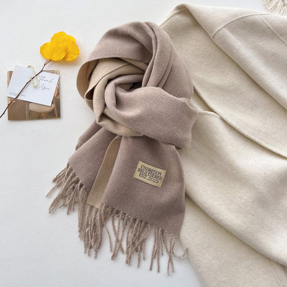 Color Artificial Cashmere Female Winter Korean Thick Warm Scarfs