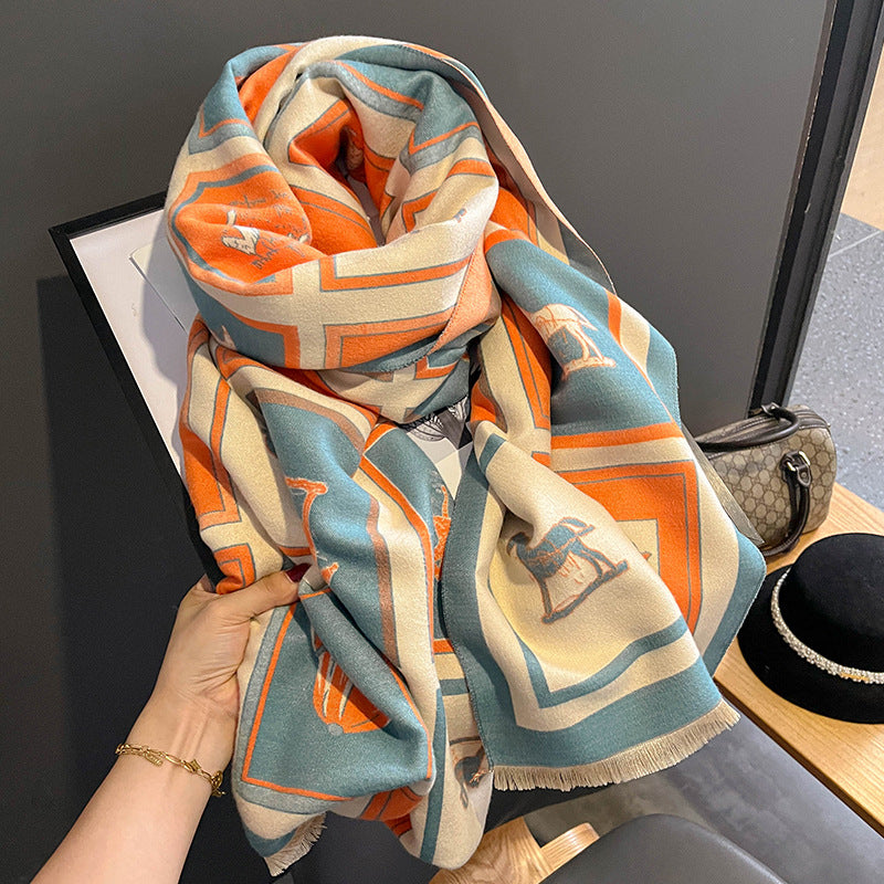 Women's Carriage Artificial Cashmere Double-sided Air Conditioning Scarfs