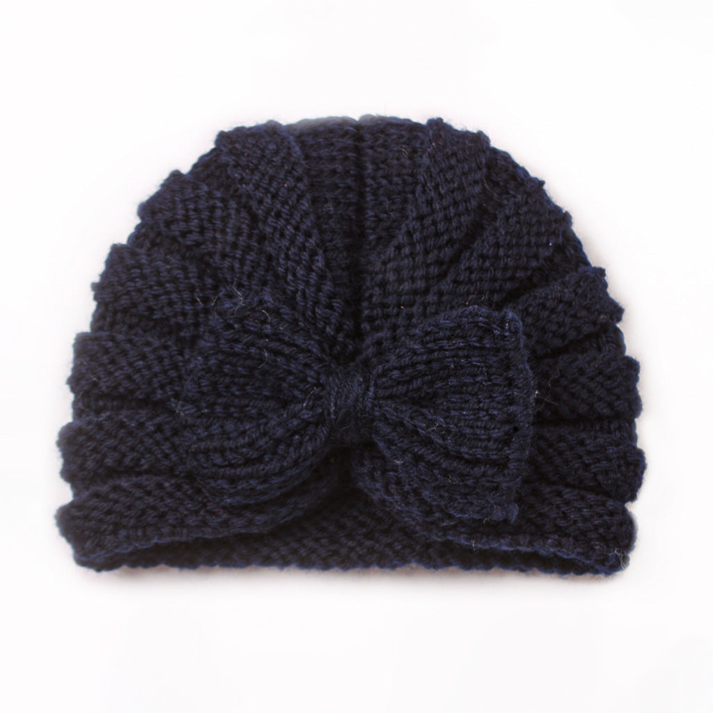 Bow Hat Knitted Warm Wool Beanie Kids' Headwear