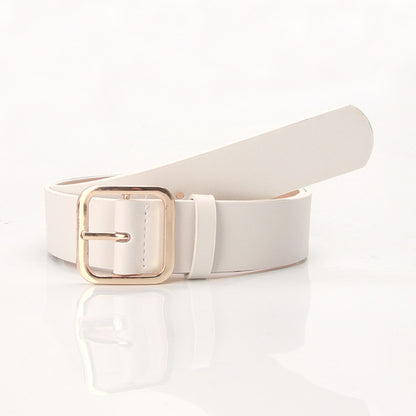 Women's Korean Style Retro Simple Square Buckle Belts