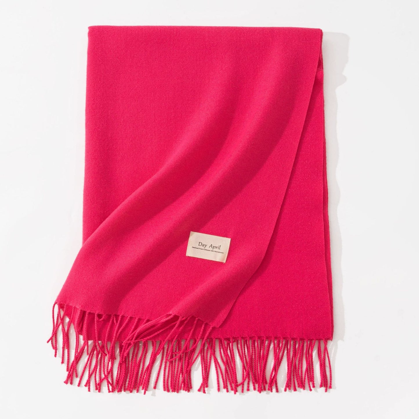 Women's Red High-grade Versatile Artificial Cashmere Solid Scarfs