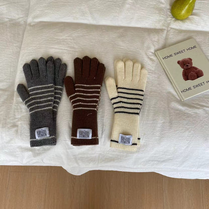 Knitted Finger Leakage Touch Screen Warm Gloves