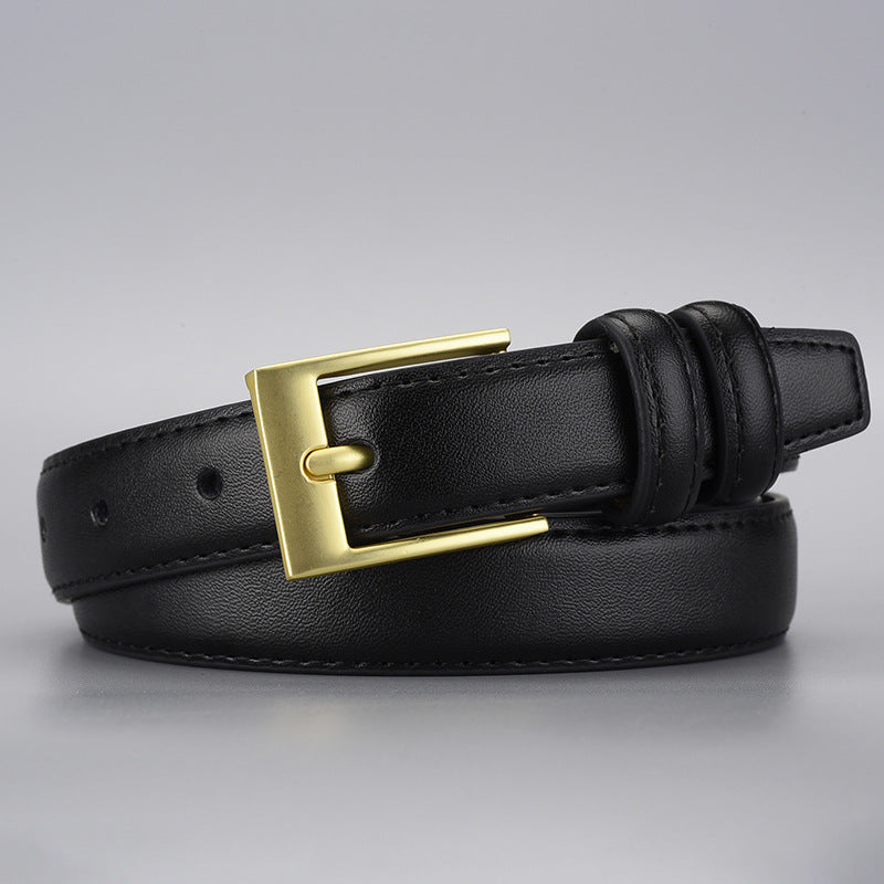 Women's Golden Pin Buckle Leather Fresh Cartoon Classic Style Niche Belts