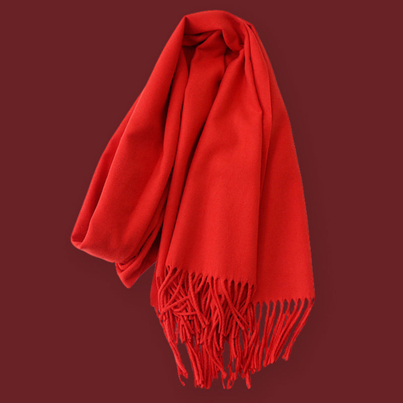 Women's & Men's Winter Warm Christmas Red Advanced Knitted Scarfs