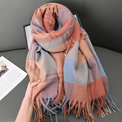 Women's Artificial Cashmere Warm Thickened Outer Shawl Scarfs