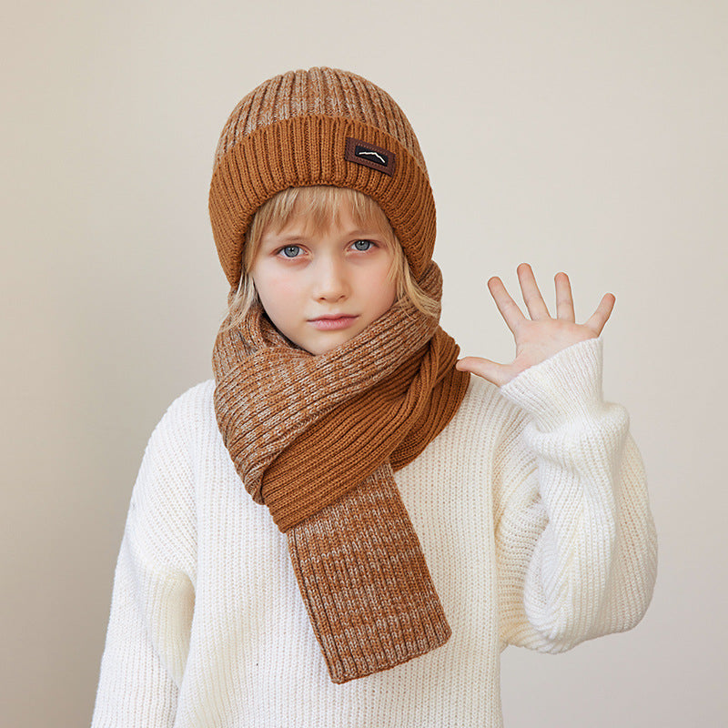 Children's Three-piece Winter Boy Outdoor Keep Warm Kids' Headwear