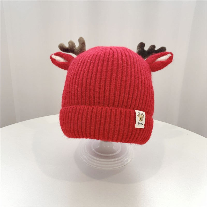 Hat 2 Boys Knitted Woolen Cute Deer Kids' Headwear