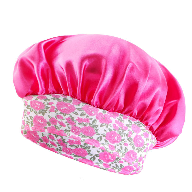 Children's Printed Wide-brimmed Headband Satin Round Nightcap Kids' Headwear