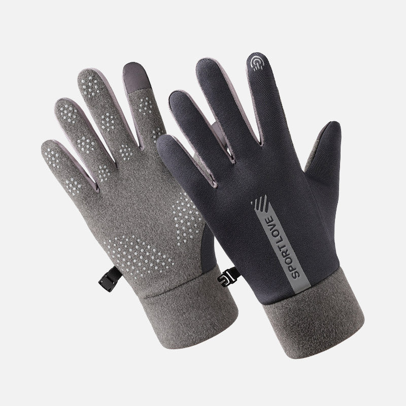 Women's & Men's Winter Fleece-lined Thermal Windproof Touch Screen Outdoor Cycling Gloves