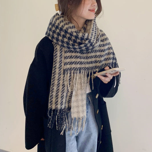 Korean Style Female Tassel Casual Winter Scarfs