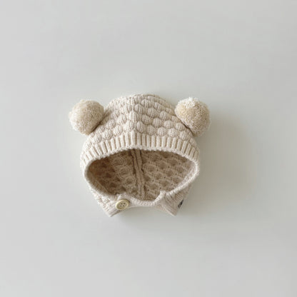 Hat Cute Infants Ball Earflaps Woolen Kids' Headwear