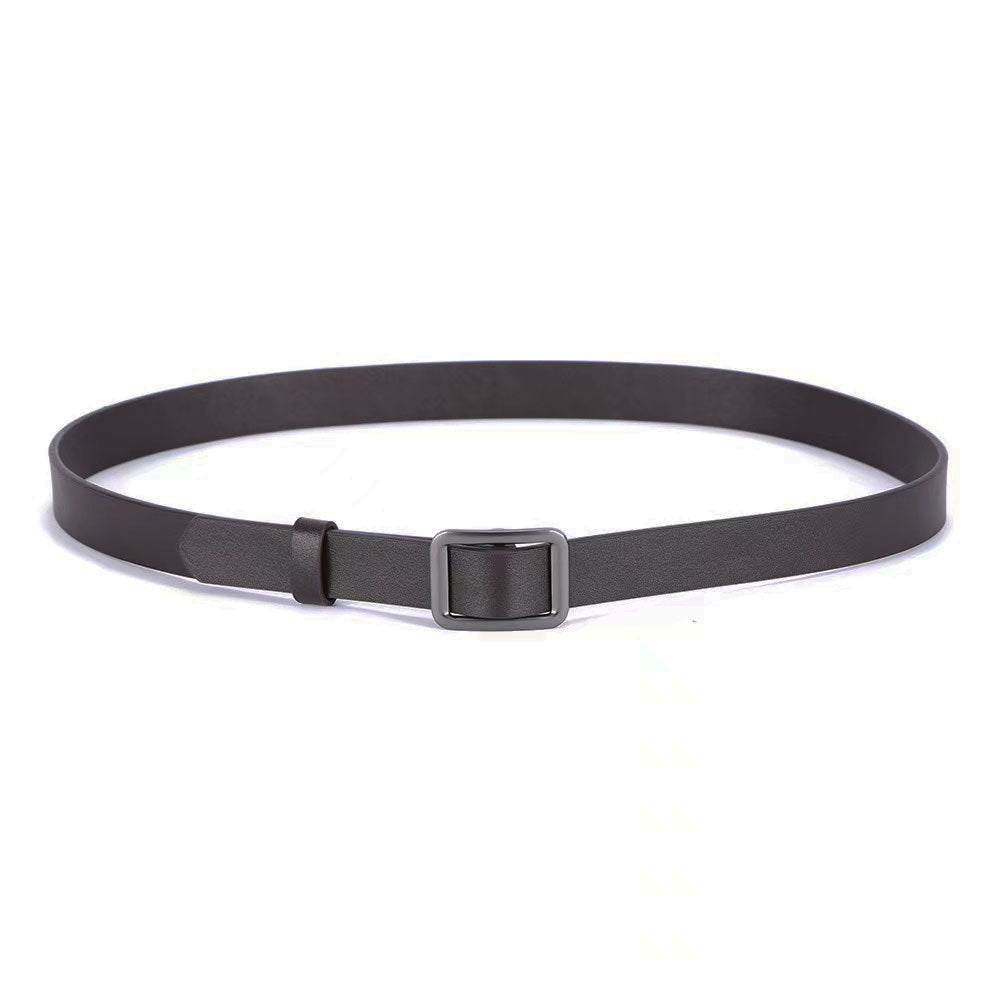 Women's & Men's Niche High-grade Holeless Black Loop Fashion Style Belts