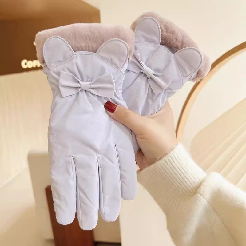 Women's For Winter Fleece-lined Thick Suede Touch Gloves