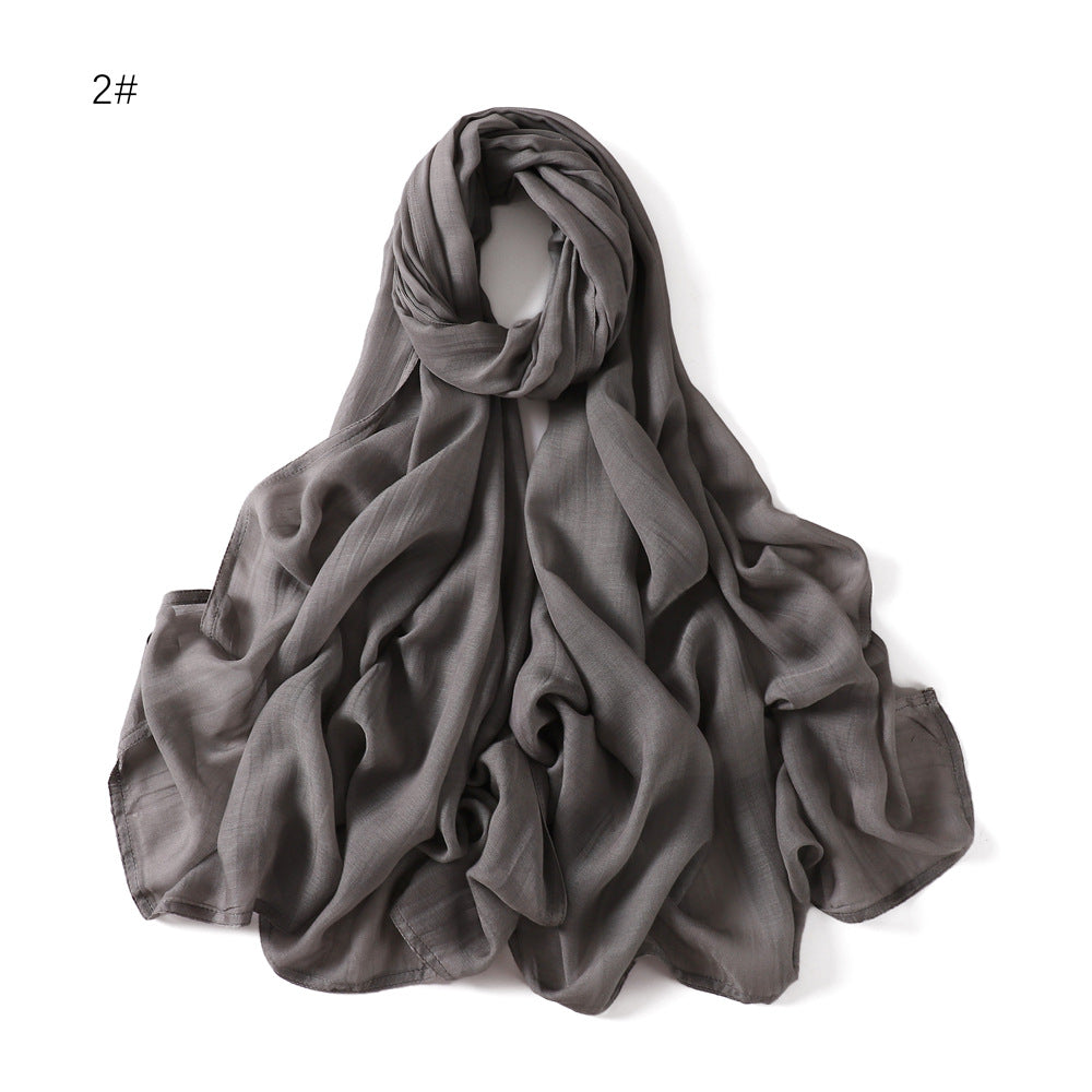 Wide Brim Thin Modal Monochrome Rayon Breathable Shawl Cotton Scarfs