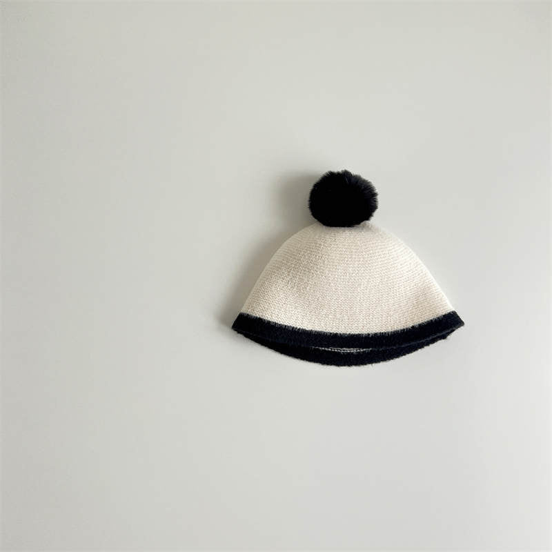 Children's Hat Fashion Bucket Color Matching Knitted Kids' Headwear