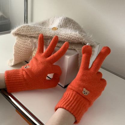 Five-finger Finger Embroidery Touch Screen Leakage Gloves