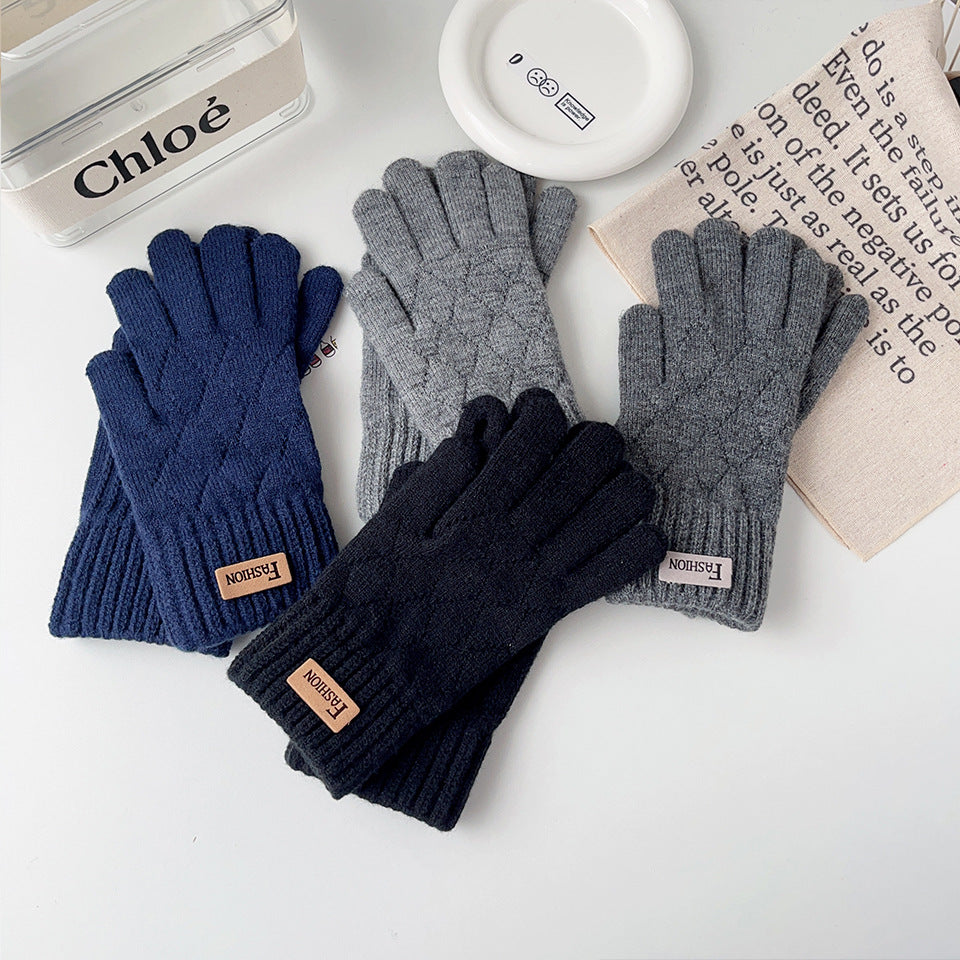 Men's Knitted Winter Warm Hollow Personality Open Finger Gloves