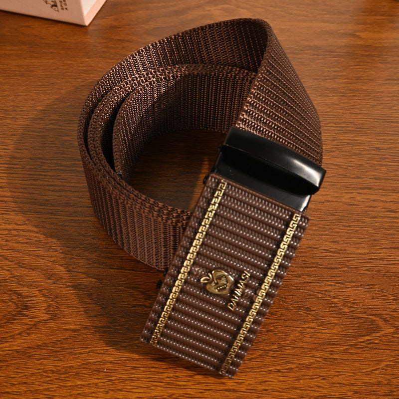 Men's Nylon Automatic Buckle Leisure Green Military Belts