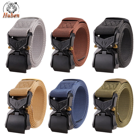 Aluminum Alloy Clamshell Buckle Nylon Waistband Belts