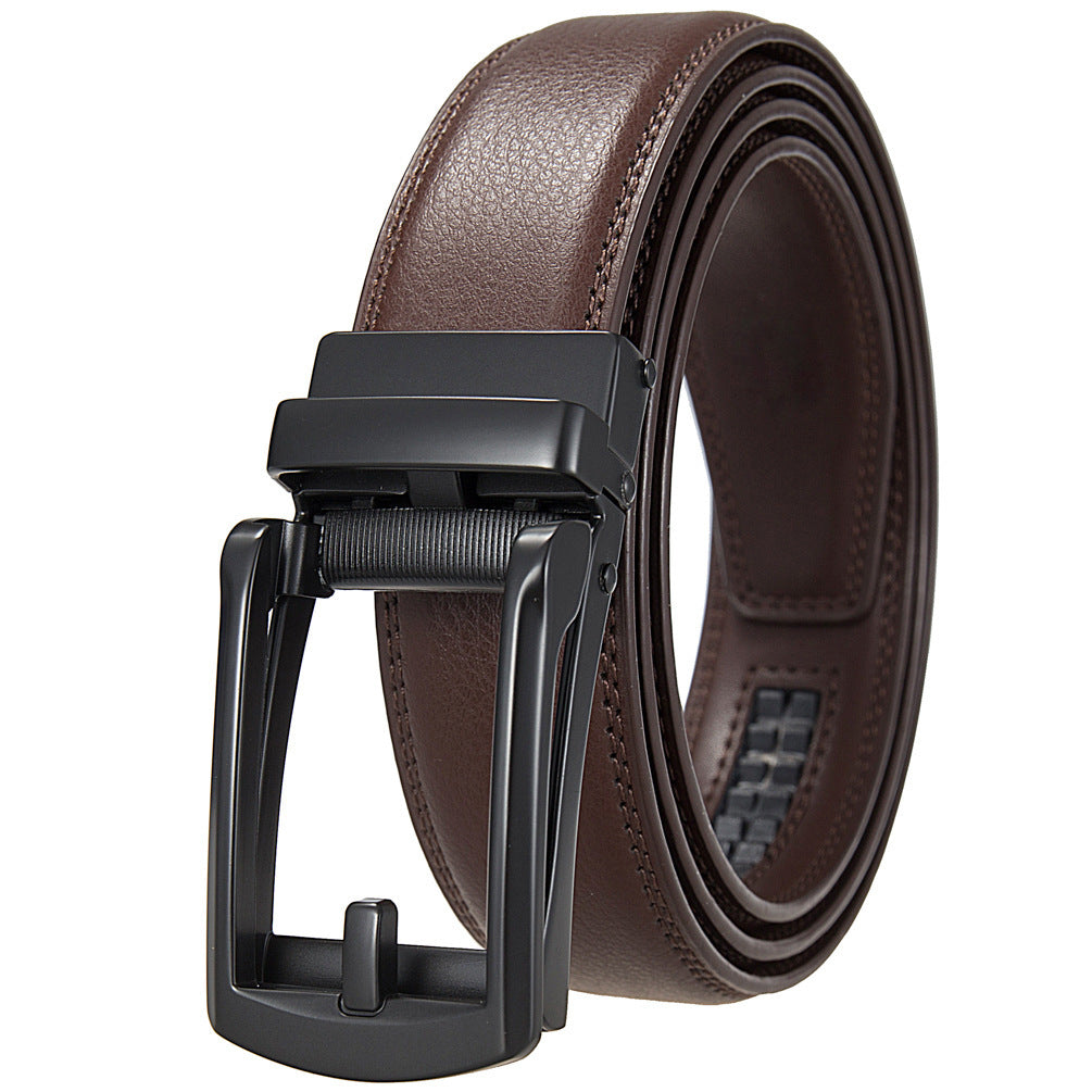 Men's Fashion Leather Automatic Buckle Cowhide Belts