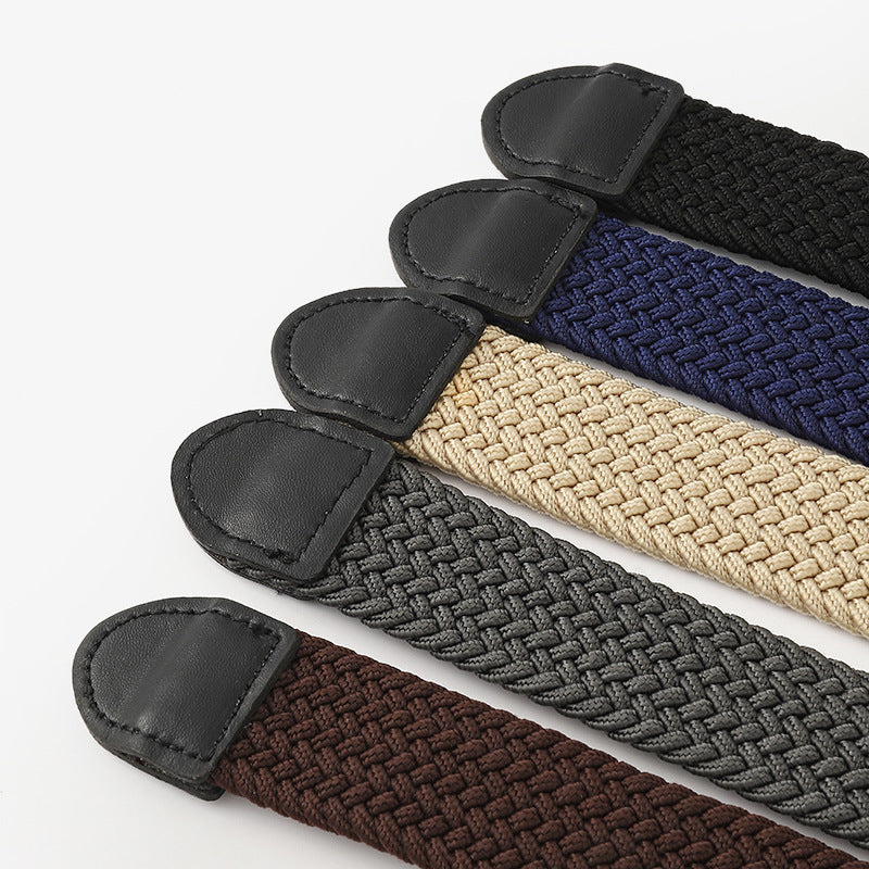 Women's & Men's Buckle Woven Elastic Canvas Wide Casual Belts