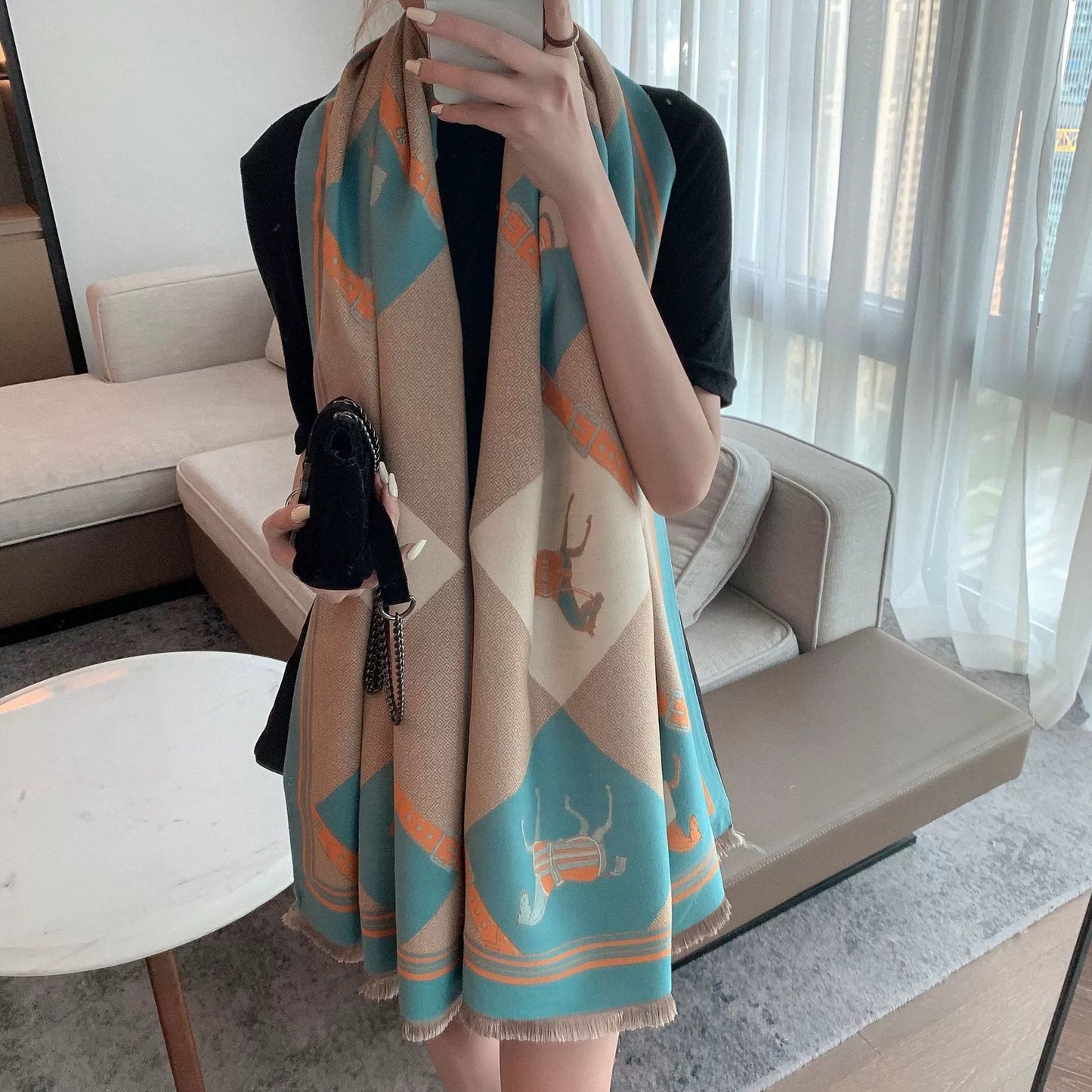 Women's Outer Match Neck Warmer Office Blanket Scarfs