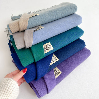 Women's Korean Double-sided Artificial Cashmere Pure Color Warm Scarfs